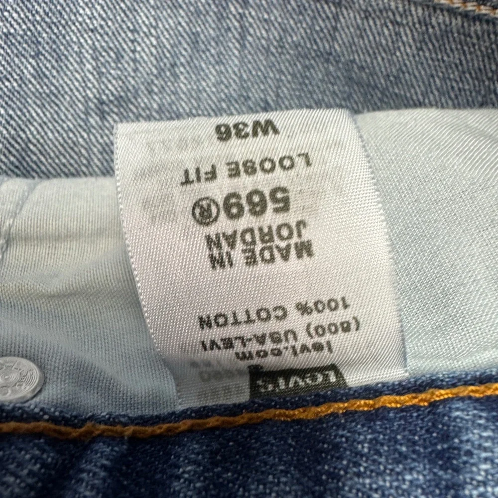 Levis 569 Men 36 Blue‎ Loose Fit Denim Shorts Baggy Jorts Skater Y2K 2008